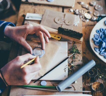 person doing handcrafts